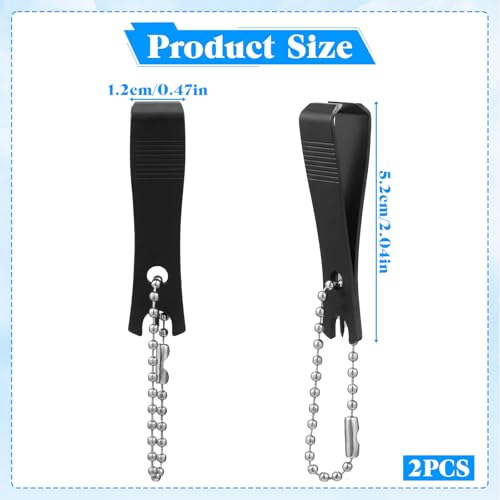 2 Pcs Fishing Line Cutter Nipper with Hook Eye Cleaner Pin, Multi-Purpose Fishing Line Clippers, Fishing Lines Scissors Cutting Tool for Braid/Mono Accessories (Black)