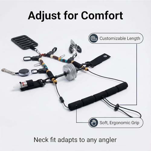 Raprance Fly Fishing Lanyard, Adjustable Quick Release Tool Holder, Lightweight Fishing Accessories with Floatant Bottle Holder