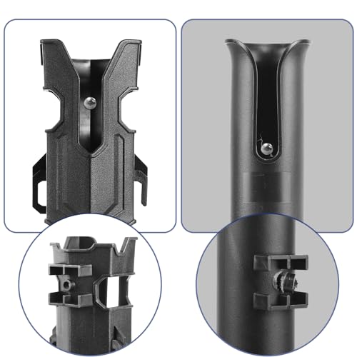 6 Pcs Mecha Boats Fishing Rod Holders,Wall Mounted Fishing Rod Holder Bracket Tube for Kayak with Screws,Ball Bungee Cords,Fishing Rod Storage Tubes for Boats,Cooler,Kayak,Crate,Garage,Trailer,Truck