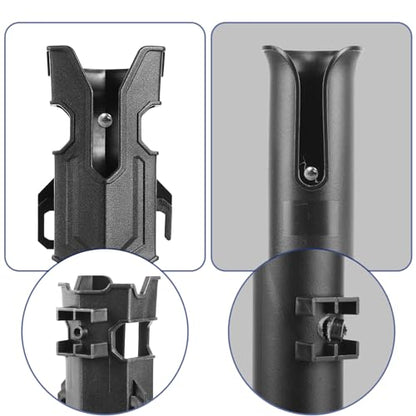 6 Pcs Mecha Boats Fishing Rod Holders,Wall Mounted Fishing Rod Holder Bracket Tube for Kayak with Screws,Ball Bungee Cords,Fishing Rod Storage Tubes for Boats,Cooler,Kayak,Crate,Garage,Trailer,Truck