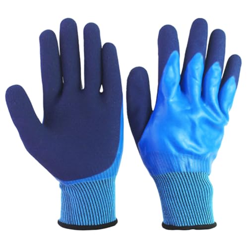 TOYANDONA Outdoor Waterproof Fishing Gloves Double-Layer Wear-Resistant Gardening Gloves with Non-Slip Grip for Planting and Fish Catching 1 Pair