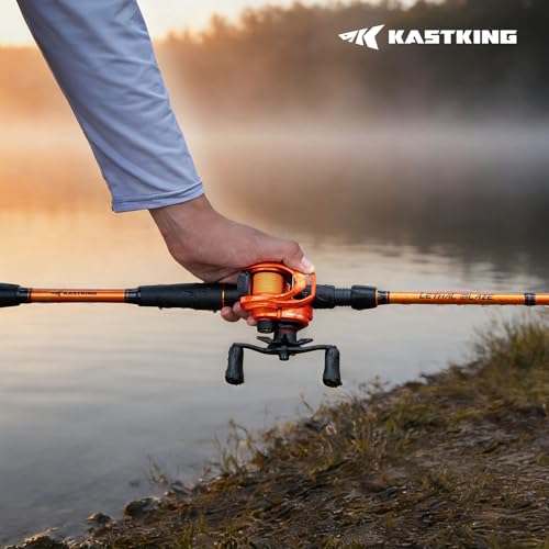 KastKing Lethal Blaze Twin-Tip Fishing Rods, IM6 Graphite Blanks Casting & Spinning Rods, 2-Piece Rod with Extra Tip, PTS Power Transition System, Ideal for Bass, Freshwater & Inshore Fishing - size: 6'10''- MH (2pcs + Extra Tip), style: Cast