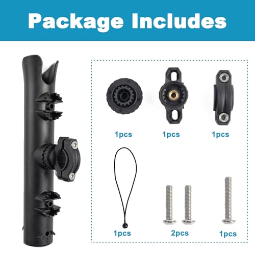 Aventik Fishing Rod Holder for Bike & Boat, 0.63”-1.18” Heavy Duty Clamp on Rod Holder, 360°Adjustable Fishing Pole Holders for E-Bike,Fishing Cart, Chair & Boat Rails Secure Anti-Shake - style: 1 Pack