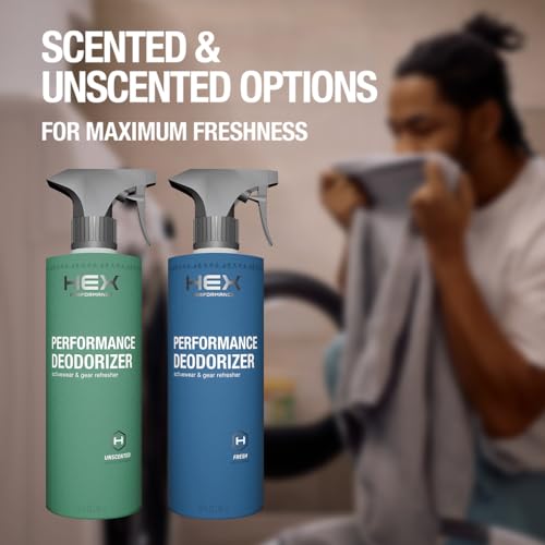 HEX Performance Deodorizing Spray, Unscented, 44oz (Pack of 2) - Awesome for Shoes, Gear, Activewear & Fabrics, Yoga Mats & Gym Equipment, Carpet, Pets, Odor Eliminator & Fabric Refresher Spray - size: 22 Fl Oz (Pack of 2)