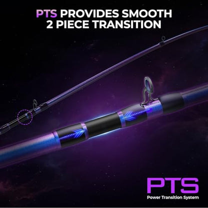 KastKing Royale Legend Pro Technique Bass Fishing Rods, KastFlex IM7 Graphite Blanks, 2-Piece Rod with Extra Tip, SlipLock Technology Handles, PTS Power Transition System, Built-in Hook Keeper - size: 7'8"- H Fast- Flippin(2 Pcs+ Extra Tip), style: Cast