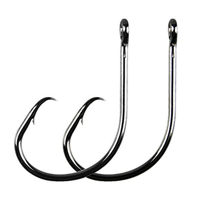 Inline Circle Hooks Saltwater, 100pcs Saltwater Fishing Hooks High Carbon Steel Fish Hook Straight Eye Octopus Hook for Catfish - size: 100PCS 3/0