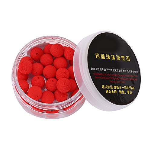 Acouto 30PcsLot Carp Fishing Foam Up Soft Pellets Baits Floating Lure for Effective Fishing Carp ， Bait，Soft Pellets，Floating Lure，Foam Lures， Pel - color: Red strawberry flavor 10MM
