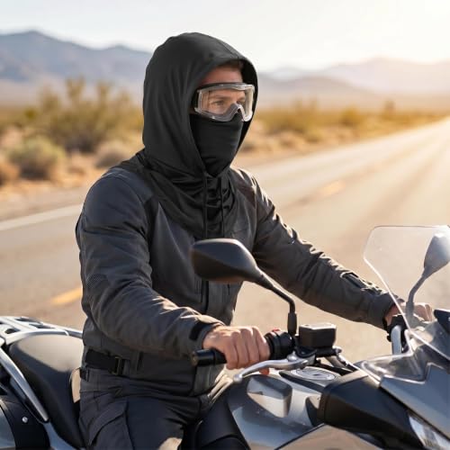 Cooling Balaclava Sun UV Protection Hood Breathable Full Head Mask Face Cover for Men Women Cycling Motorcycle Fishing - color: Black