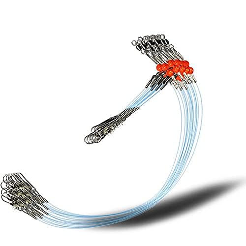 YOTO Fishing Leaders,Saltwater Tackle Rig with Swivels Snap, High-Strength Fishing Wire Gear Equipment for Lures Bait Or Hooks,1Arm and 2Arm - color: Blue Nylon Leaders, style: 1arm，12pack