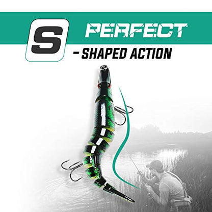 TRUSCEND Swimmax Easy Catch Fishing Lures with BKK Hooks, Wiggling, Vibrating, Rattling and Gurgling for More Bite, Heavy-Duty Dyneema Fiber Jointed Swimbaits for Bass, Trout, Walleye, Crappie, Pike - color: G-4.7",0.7oz