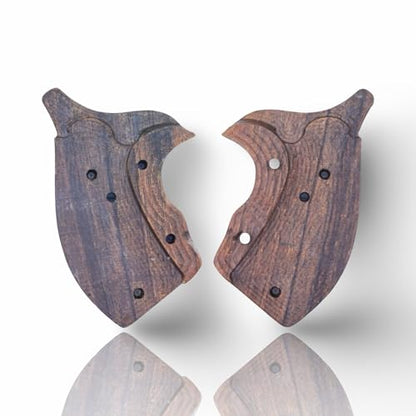 J Round Revolver Grips Compatible with S&W, Real Wood Gun Grips fits Smith & Wesson J Frame Round Butt .38 Special and 9mm Revolvers/Screw Included - color: Fishscale - Brown, size: Walnut Wood