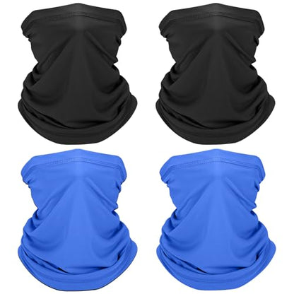 Cooling Neck Gaiter, Summer UV Face Mask Dust Balaclava, Neck Gator Bandana Face Cover for Sun Protection Men Women Outdoor - color: Black*2/Darkblue*2