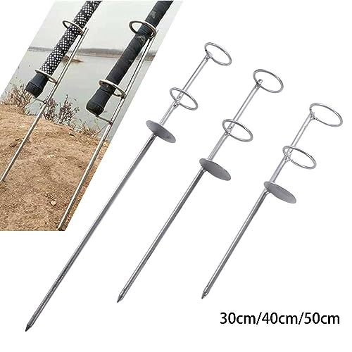 Portable Fishing Rod Holder 30/40/50 cm Stainless Steel Ground Rod Holder Ground Spike Rod Rest Stand Fishing Pole Stand