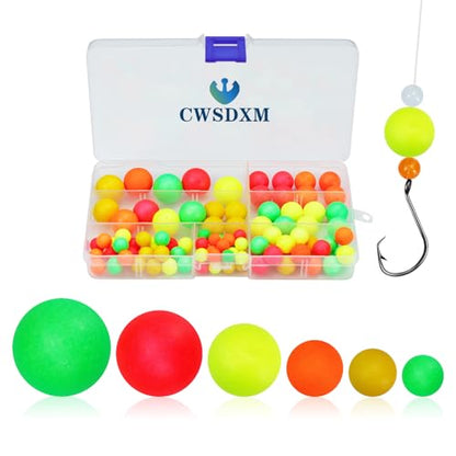 100/110/111pcs Pompano Beads Foam Floats for Fishing Float Sets for Surf Fishing Foam Bobbers Round/Bullet/Spin - color: Ball Float-100pcs