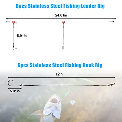 Surf Fishing Tackle Kit Ocean Saltwater Fishing Lures Surf Fishing Gear Fish Finder Rigs Pompano Rig Pyramid Sinker Weight Fishing Hooks Swivels Various Accessories