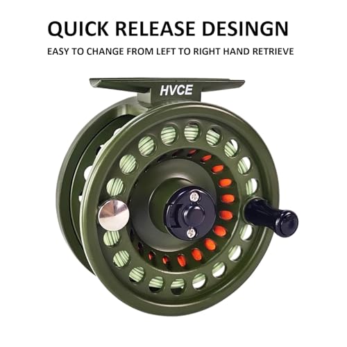 Aventik HVCE Graphite Fly Reel Center Drag System Classic III Graphite 3/4, 5/6, 7/8wt Large Arbor Freshwater Fly Fishing Reels - size: 3/4, style: With Line