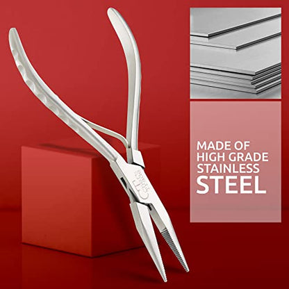 Fish Bone Pliers/Tweezers Stainless Steel Washable (Silver) - color: Silver