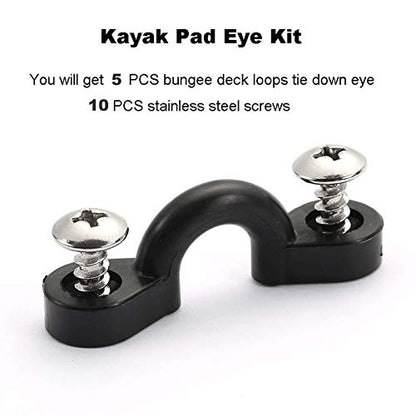 2Pcs Kayak Fishing Rod Holder & 2Pcs Kayak Paddle Holder Clips(Including Screws) for Kayak, Fishing Boat, Canoe and Fishing Tackle Accessory Tool
