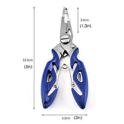 Fishing Pliers Stainless Steel Fish Hook Remover, Saltwater Resistant Fishing Braid Scissors Braided Line Cutter, Split Ring Opener Fishing Tools (5in-3pcs)