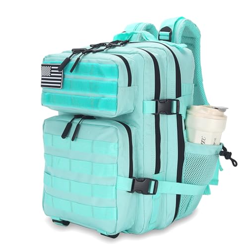 Lovelinks21 25L Tactical Backpack for Men and Women Military Backpack Small Assault Pack Molle Backpack Bug Out Bag Travel Rucksack Daypack (Mint Green) - color: Mint Green