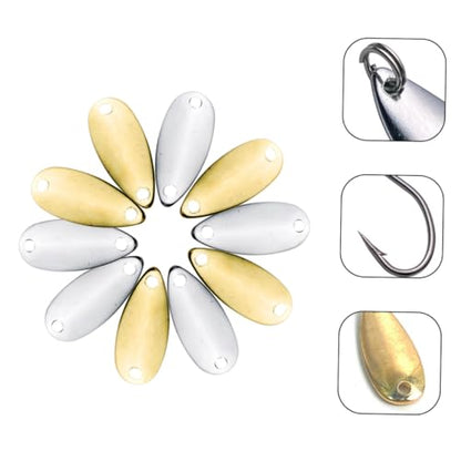 20pcs Metal Fishing Lure Blades Gold Silver Bass Bait for DIY Lure Making Bright Design for Enhanced Fish Freshwater Saltwater