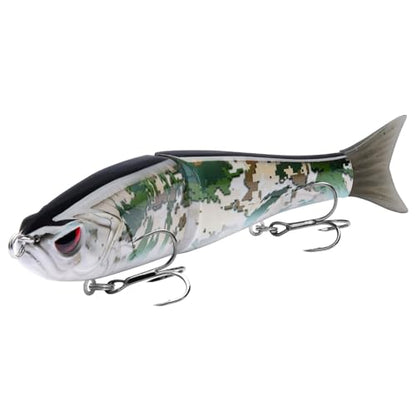 Bassdash SwimShad Glide Baits Jointed Swimbait Bass Pike Salmon Trout Muskie Fishing Lure,3-Pack - color: Grunge Camo + Highland + Ocean Digital, size: 4.5in/0.65oz