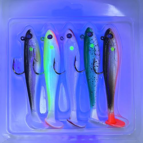 Kmucutie Pre-Rigged Soft Fishing Lures，All-Conditions Paddle Tail Swimbaits for bass and Walleye，Fishing Bait for Freshwater Saltwater - size: 3.5 INCH --0.45 OZ