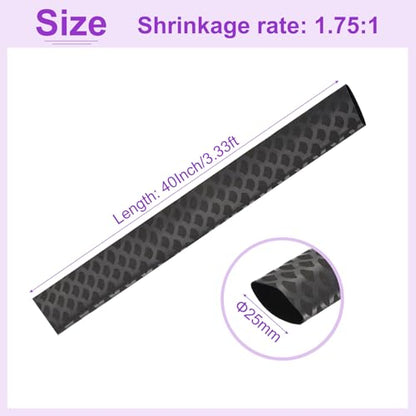 DMiotech Heat Shrink Sleeve Wrap Tubing x Tube Tubing for Fishing Rod Grips and Other Grips, Non Slip - Insulation - Waterproof 40'' Lengths, Dia 25mm Black Scales - color: Black Scales, size: Dia 25mm