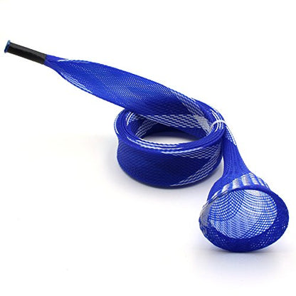 Mr. Z Pack of 4 Casting Fishing Rod Sleeves with 2 Rod Straps Fishing Rod Covers Pole Jacket Rod Socks - color: Blue and White