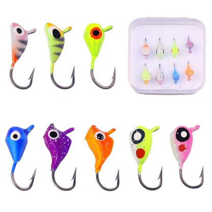 Ice Fishing Jigs Kit Essential Ice Fishing Lures for Beginners to Hook Big Fish and Reel in The Fun! - color: C8Pcs