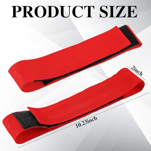 Arrowbash 4 Pcs Fishing Rod Straps for Boat Deck 28.1'' Nylon Rod Straps( up to 5) with 24 Screws Secure for Fishing Boat Accessories - color: Red