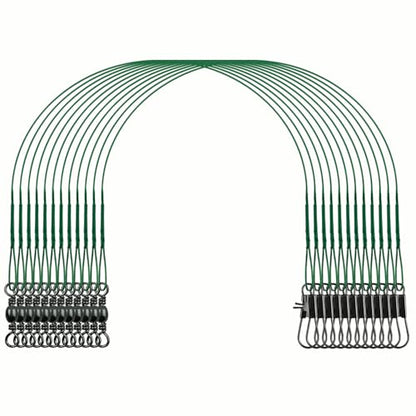 Fishing Wire Leaders 60PCS - 7in/9in/12in Stainless Steel Leaders with Swivels & Snaps for Bass, Pike, Catfish, Carp, Walleye - Saltwater & Freshwater Fishing Gear ﻿ - color: Green