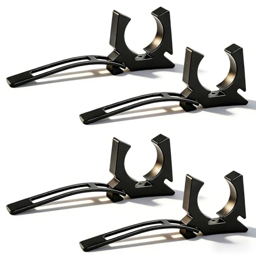 ETZ Boat Hook Holder Replacement for SOF-LOC, 4 Pack | Fits 3/4" to 2" Diameter, Black Rubber, Quick Release Oar & Pole Clips, For Gaff, Paddle, Anchor, Boat Net, Marine Grade