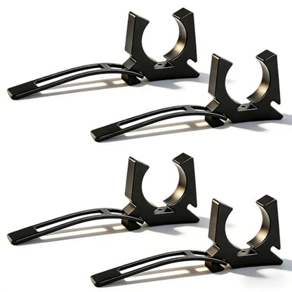 ETZ Boat Hook Holder Replacement for SOF-LOC, 4 Pack | Fits 3/4" to 2" Diameter, Black Rubber, Quick Release Oar & Pole Clips, For Gaff, Paddle, Anchor, Boat Net, Marine Grade