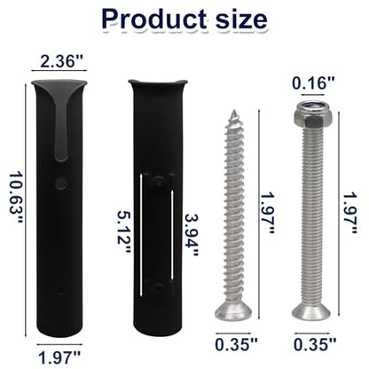 Litoexpe Fishing Rod Holder Bracket Wall Mounted - size: Black