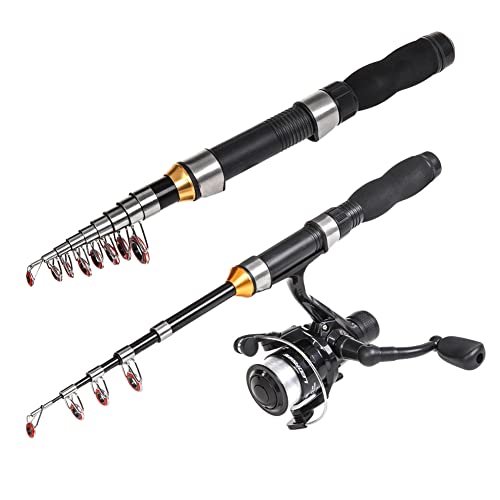 Gigicloud 1PCS Telescopic Fishing Rod 1.0m-2.3m Fishing Pole Glass Rod Super Short Mini Bass Bait Casting Fishing Rod - color: 1.2m