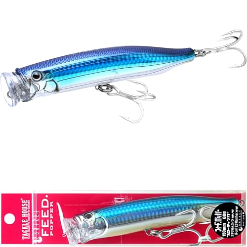 TACKLE HOUSE Feed Popper 150, Saltwater Tuna Fishing Lures, Topwater, GT, Bonito, Yellowtail, Yellowfin, Bluefin Tuna, Floating, Fishing Gear, Fishing Accessories, Fishing Tackle - color: TOBIUO