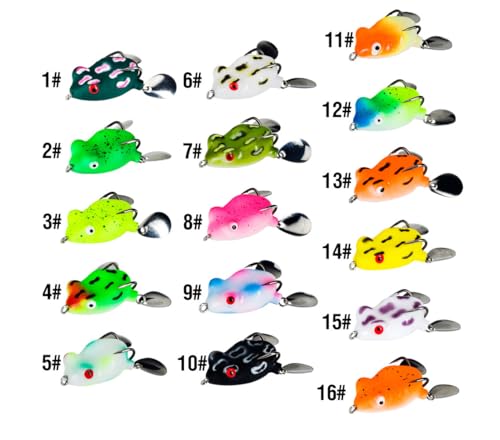 Pack of 10 Mini Topwater Fishing Lures Frog Attractive Fishing Frog Sequin Realistic Frog Bait