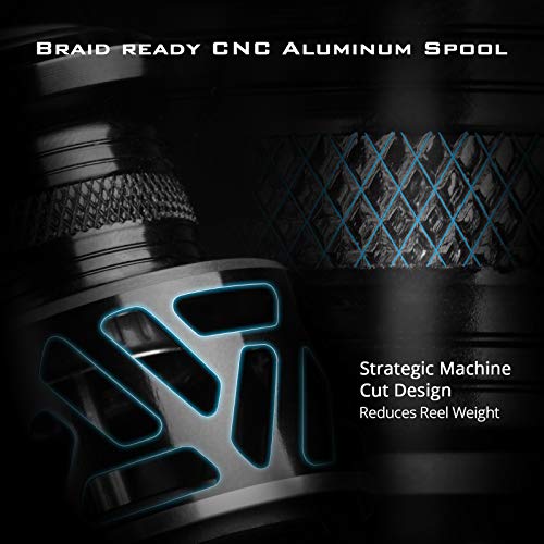 KastKing Zephyr Spinning Reels – 7+1/6+1 BB – Carbon Fiber Drag – Stainless Steel Shaft – Aluminum & CNC Spool – Black/Green/Orange – Sizes 500/1000 SFS – ICE Fishing Ready Reels! - color: Standard-Black, size: 4000