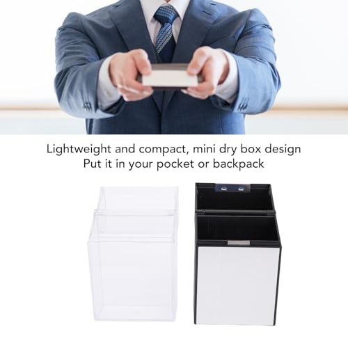 2 Pcs Water Proof ID Badge Holder, Clear Hard Plastic & Metal Case for Keys, Money, ID Cards, Portable Dry Box for Beach, Camping, Hiking & Travel