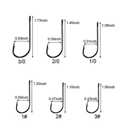50-100pcs/ Pack Bait Holder Hooks 2 Barbs Fishing Hooks - size: 1#-100pcs