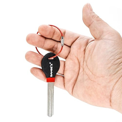 SAMSFX Fishing Hook Sharpener Hook File for Fishing Diamond File with Handle Portable Double Sided Fine and Medium Grits for Men - color: Black & Red