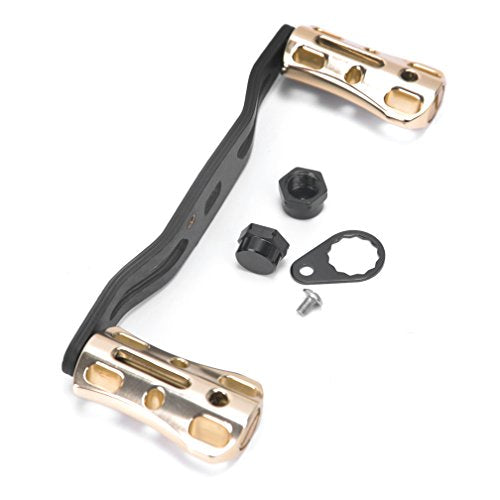 NEW Replacement Carbon Fiber 6061 Aviation Aluminum Fishing Reel Handle knobs Accessories for Baitcasting Rocker - color: 03-GOLD
