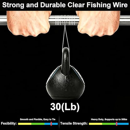 Anezus Fishing Wire for Hanging, Clear Fishing Line Invisible String Strong Monofilament Line for Hanging Decorations and Crafts - style: 0.5mm, 30lb