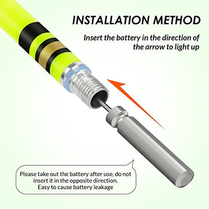 QualyQualy Fishing Glow Sticks, 6 Pcs LED Glow Sticks for Fishing with Batteries, Night Fishing Light Up Fishing Bobbers Floats and Rod Tips - color: Green-6pcs