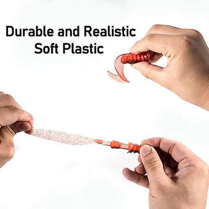 Dr.Fish 10 Pack Grub Fishing Lures 4" Soft Plastic Baits Worm Grub Bass Fishing Lures Swimbait Walleye Saltwater Freshwater - color: Pearl