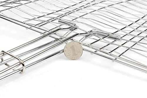 Portable BBQ Grill Basket Long Handle Stainless Steel 1Pcs | Stainless Steel Material, Outdoor Use, Barbeque Grilling, Baskets Grilling, Fish Vegetables, Steak Shrimp