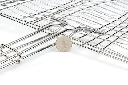 Portable BBQ Grill Basket Long Handle Stainless Steel 1Pcs | Stainless Steel Material, Outdoor Use, Barbeque Grilling, Baskets Grilling, Fish Vegetables, Steak Shrimp