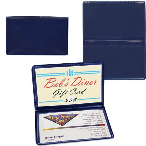 StoreSMART Navy Blue Folding Business Card Holders - 20 Pack - Polypropylene Plastic (RPP2915NB20) - color: Navy Blue, size: 20-Pack