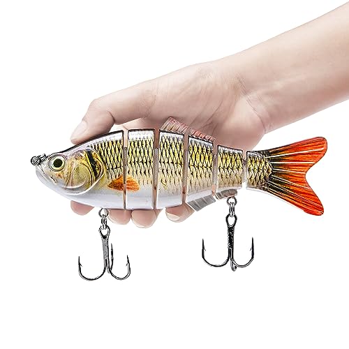Large Multi Jointed Fishing Lures Bait,Big Giant Fishing Bass Lures,Crankbaits Swimbaits with Treble Hook - color: A1-7.87",4oz